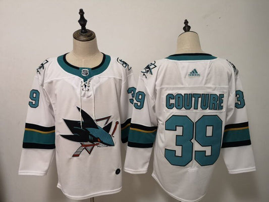 Men's San Jose Sharks Logan Couture #39 White Breakaway Player Jersey