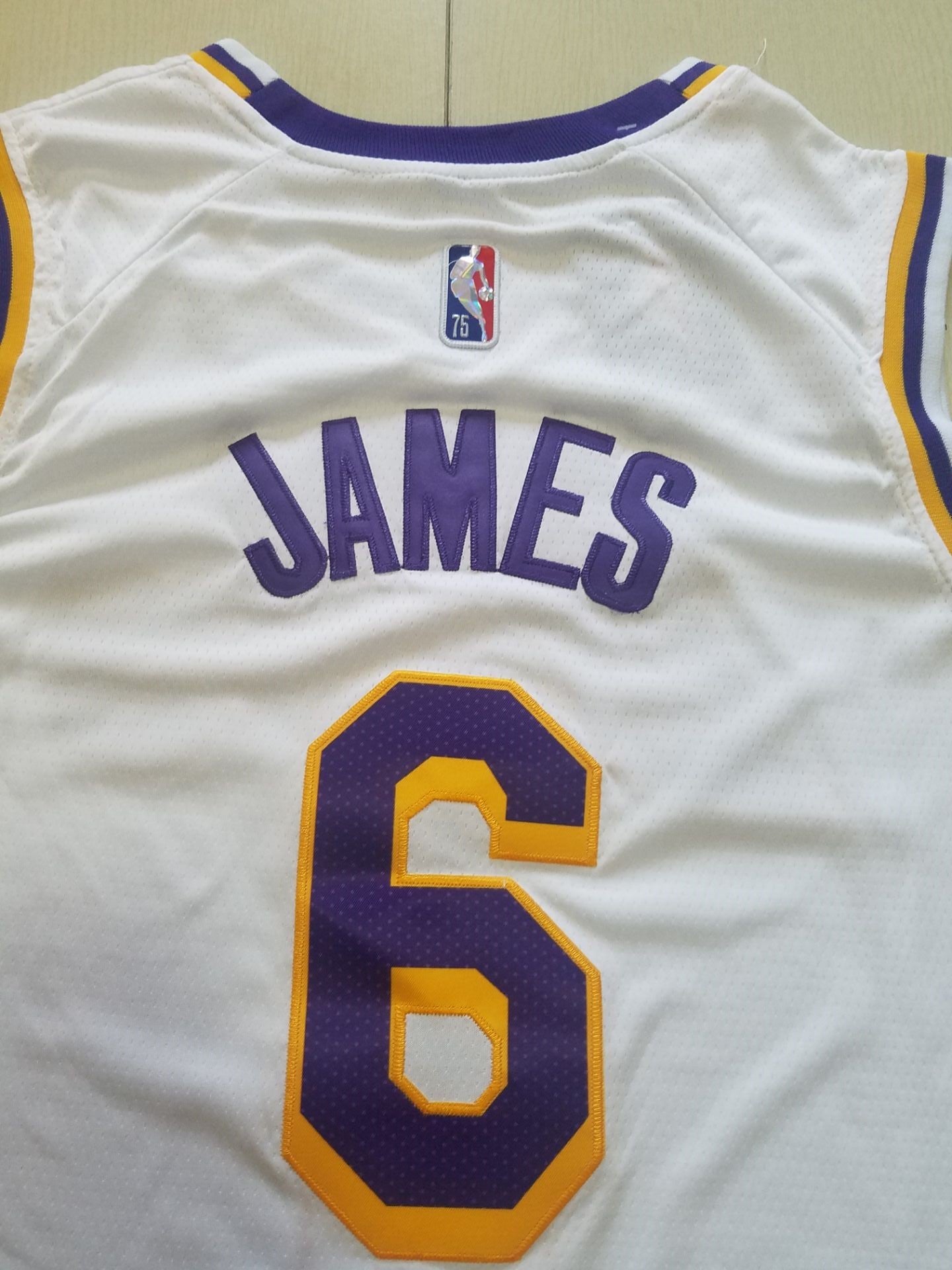 Men's Los Angeles Lakers LeBron James #6 NBA White Jersey