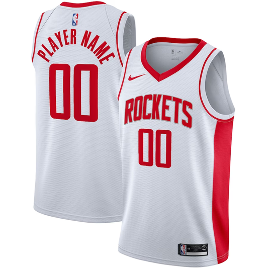 Men's Houston Rockets White 2020/21 Swingman Custom Jersey - Association Edition