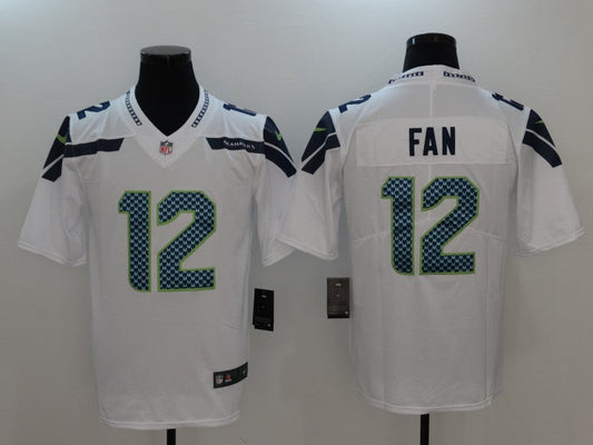 Men's Seattle Seahawks 12th Fan White Game Team Jersey