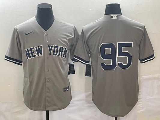 Men's New York Yankees Oswaldo Cabrera #95 Gray Replica Player Name Jersey