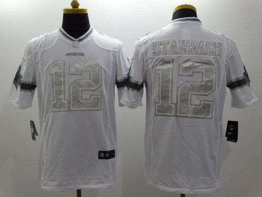 Men's Dallas Cowboys Roger Staubach #12 White Game Player Jersey