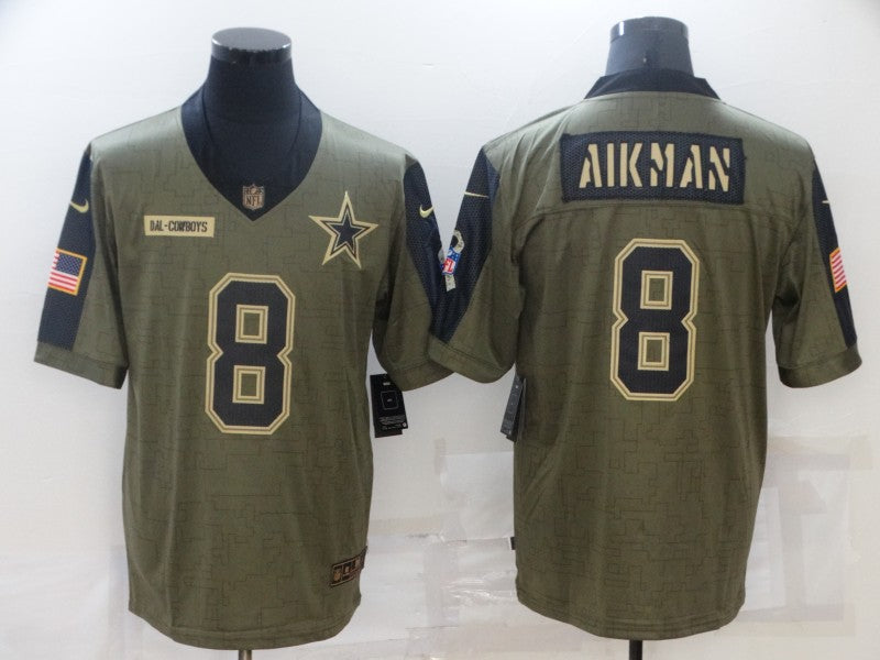 Men's Dallas Cowboys Troy Aikman #8 Brown Game Jersey