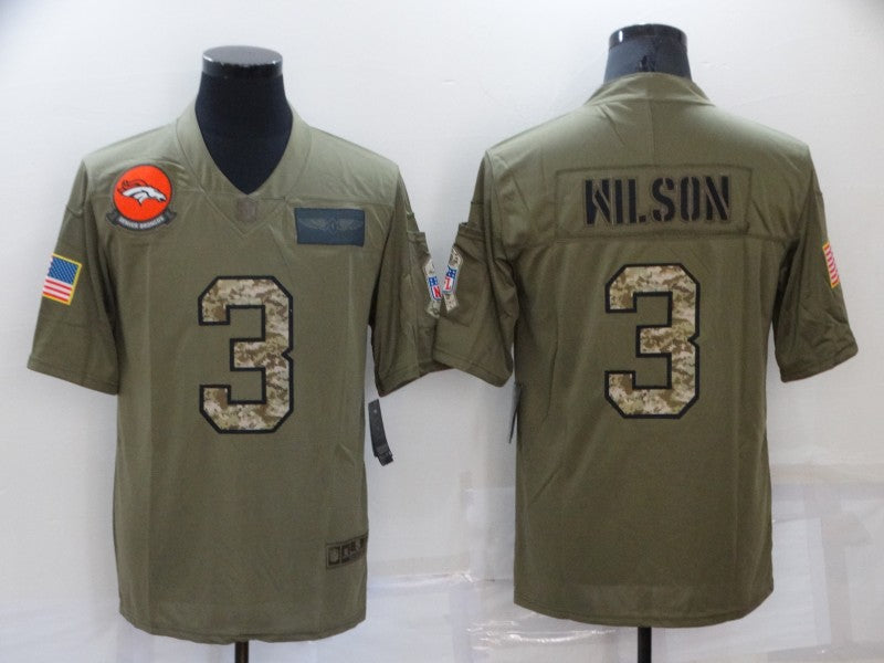 Men's Denver Broncos Russell Wilson #3 Brown Game Player Jersey