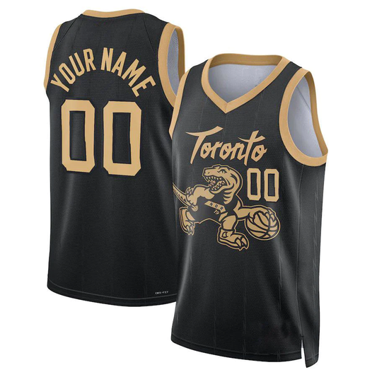 Men's Toronto Raptors Black Swingman Custom Jersey - City Edition