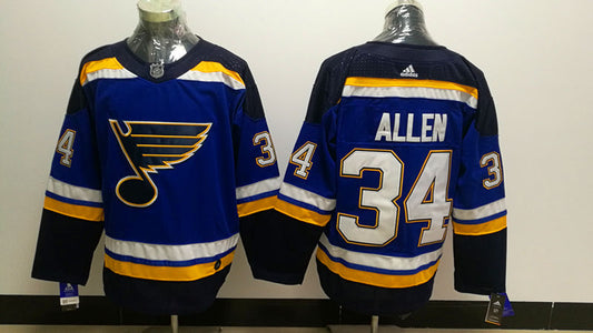 Men's St. Louis Blues Jake Allen #34 Blue Home Breakaway Player Jersey