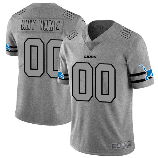 Custom Detroit Lions 2019 Gray Gridiron Gray Vapor Untouchable Limited Jersey Stitched American Football Jerseys