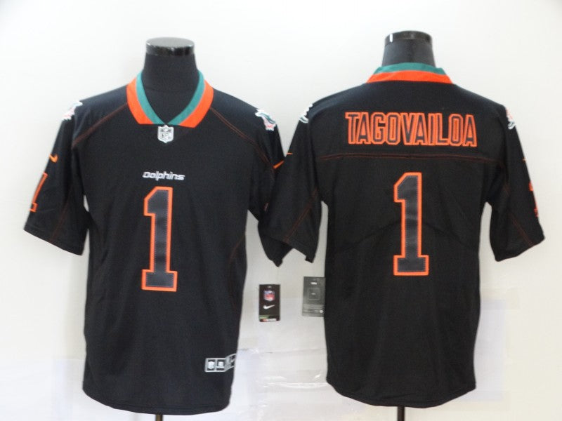 Men's Miami Dolphins Tua Tagovailoa #1 Black Game Jersey