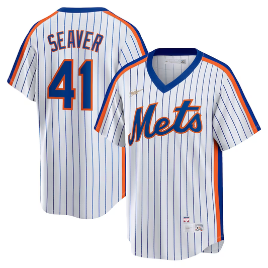 Men's New York Mets Tom Seaver #41 White Home Cooperstown Collection Player Jersey