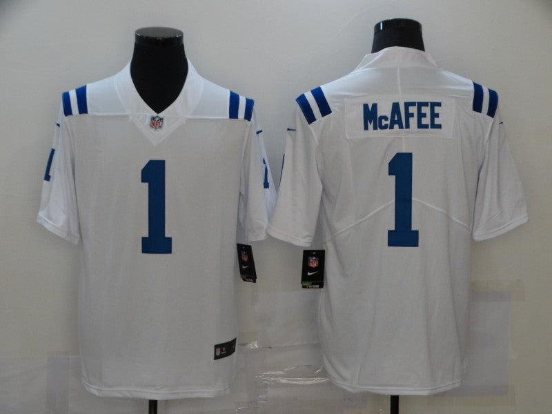 Men's Indianapolis Colts Pat McAfee #1 White Game Jersey