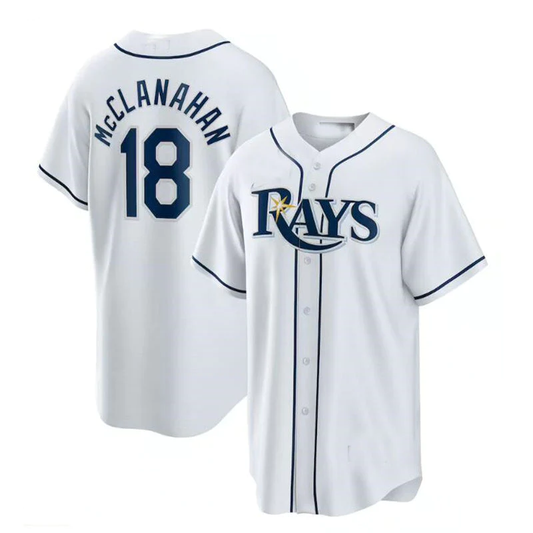 Men's Tampa Bay Rays Shane McClanahan #18 White Home Replica Player Jersey