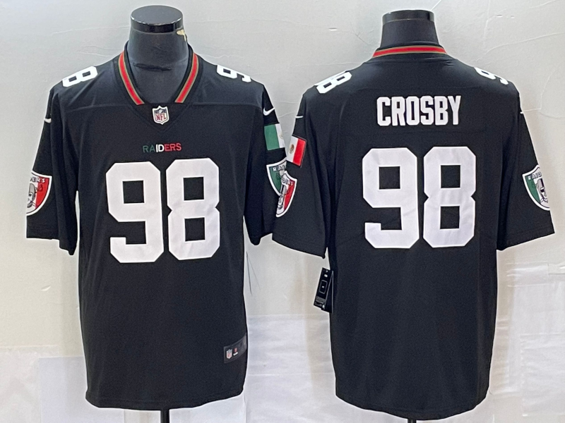 Men's Las Vegas Raiders Maxx Crosby #98 Black Vapor F.U.S.E. Limited Jersey