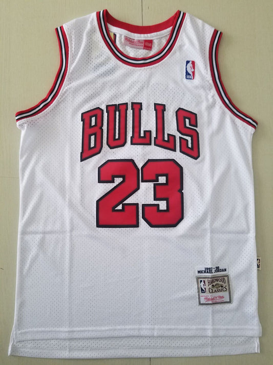 Men's Chicago Bulls Michael Jordan White 1997-98 Hardwood Classics Player Jersey