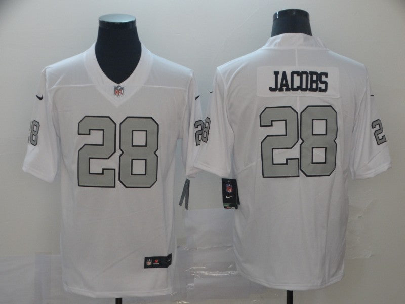 Men's Las Vegas Raiders Josh Jacobs #28 White Player Game Jersey