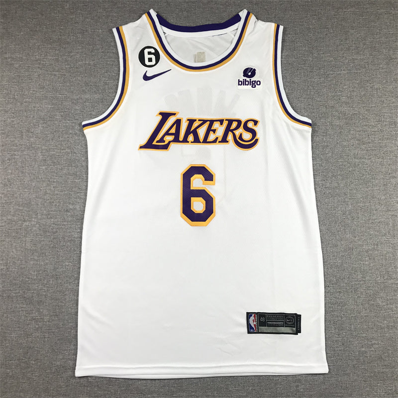 Men's Los Angeles Lakers LeBron James #6 White 2022/23 Swingman Jersey - Association Edition