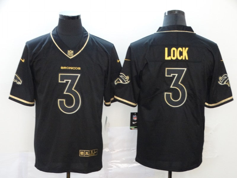 Men's Denver Broncos Drew Lock #3 Black Game Jersey