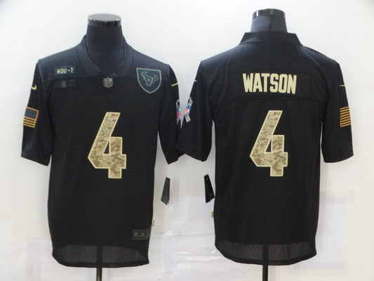 Men's Houston Texans #4 Deshaun Watson Black Player Game Jersey