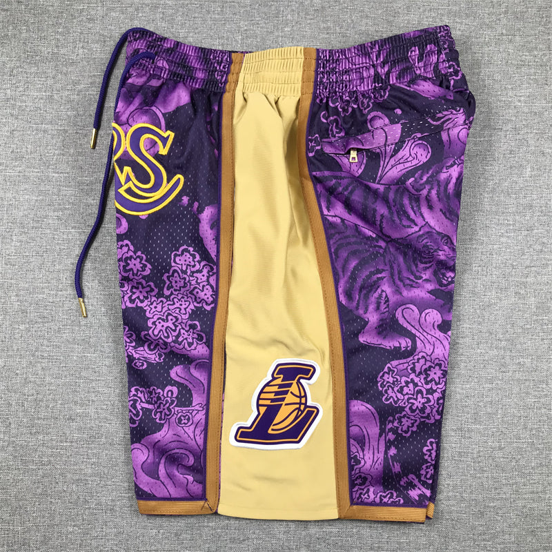 Men's Los Angeles Lakers Purple Year of the Tiger Edition Pocket Shorts