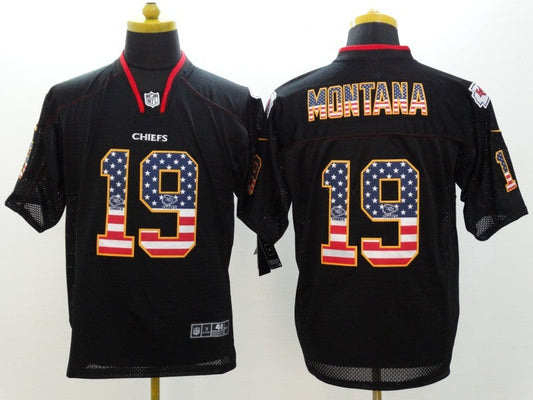 Men's Kansas City Chiefs Joe Montana #19 Black Game Jersey