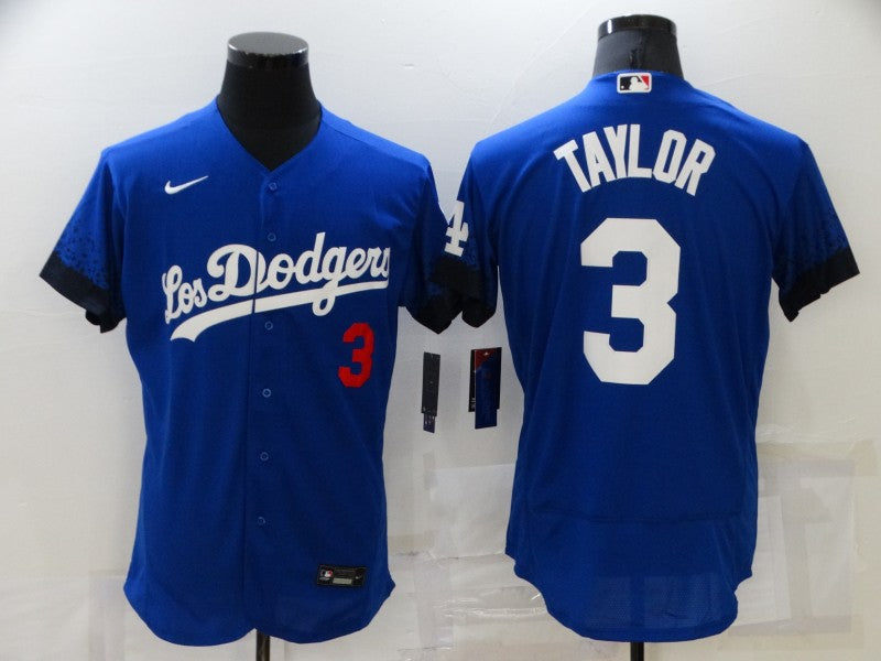 Men's Los Angeles Dodgers Chris Taylor #3 Blue Stitched Jersey