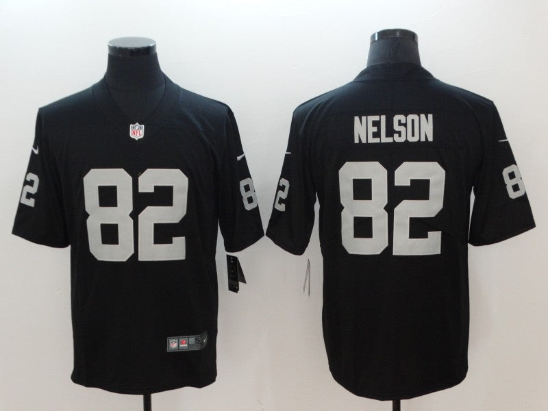 Men's Las Vegas Raiders Jordy Nelson #82 Black Game Player Jersey