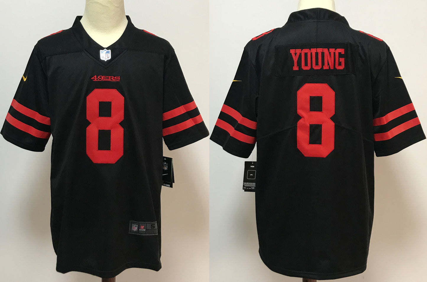 Men's San Francisco 49ers Steve Young #8 Black Game Jersey