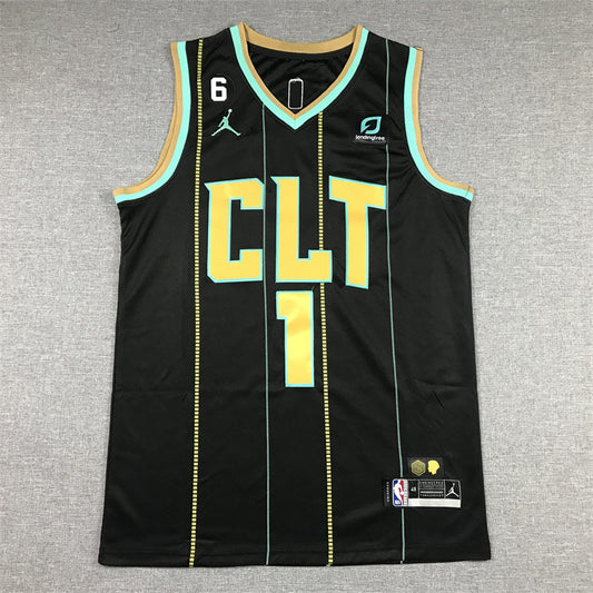 Men's Charlotte Hornets LaMelo Ball #1 Black 2022/23 Swingman Jersey - City Edition