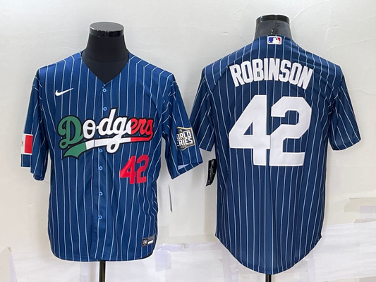 Men's Los Angeles Dodgers Jackie Robinson #42 Blue Fashion Baseball Jersey