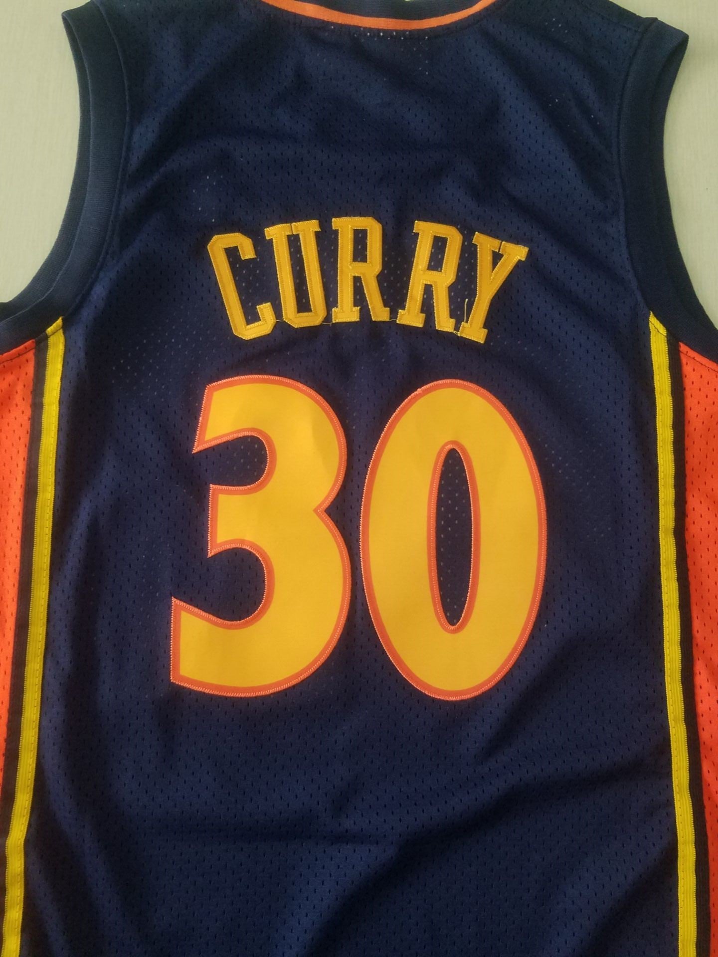 Men's Golden State Warriors Stephen Curry Mitchell & Ness Navy Classics Jersey