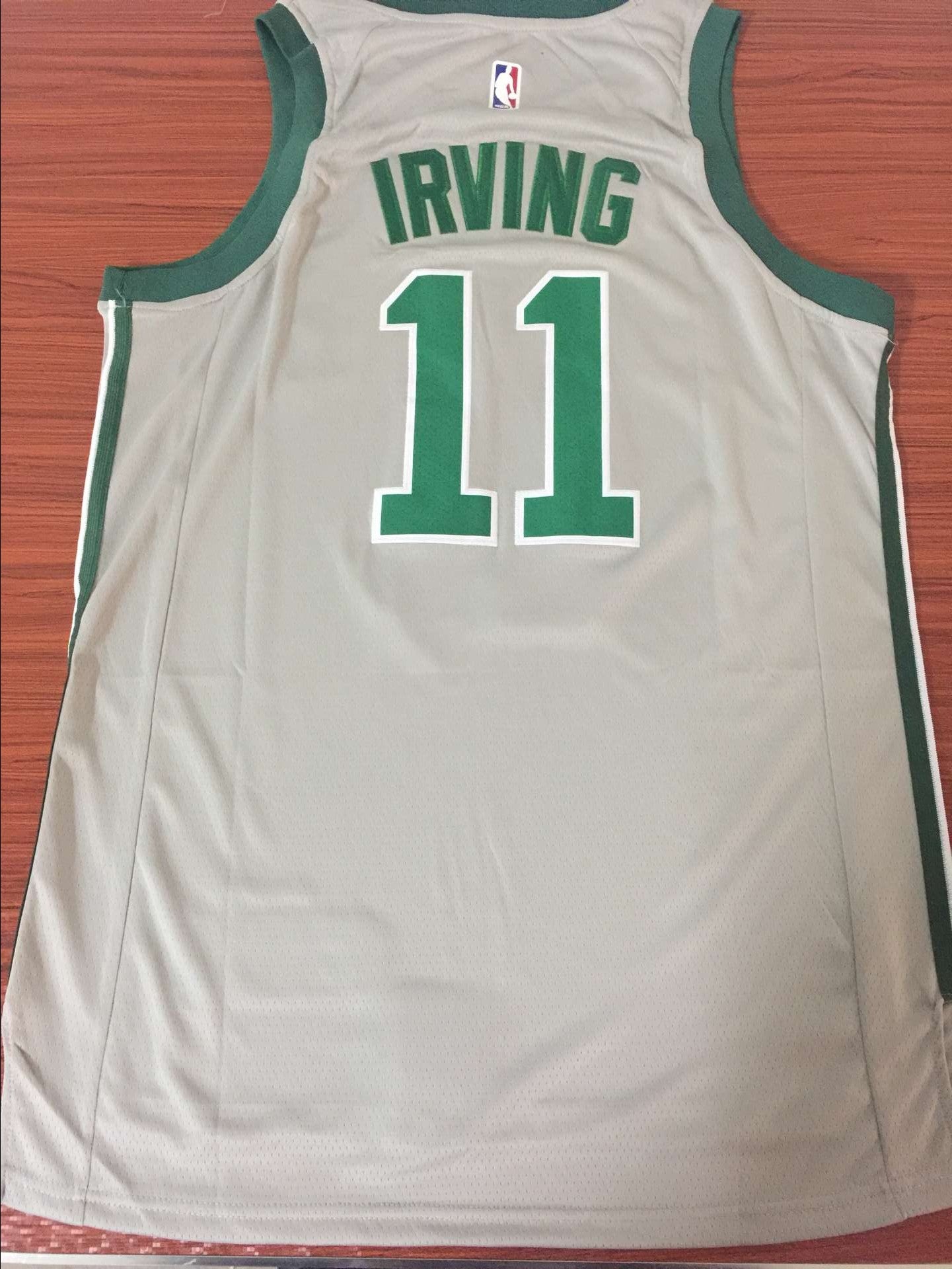 Men's Boston Celtics Kyrie Irving #11 NBA Gray Swingman Jersey