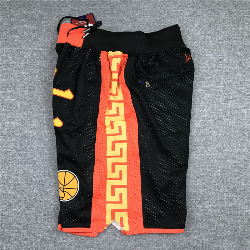 Men's Golden State Warriors Black Chinese Edition Basketball Shorts