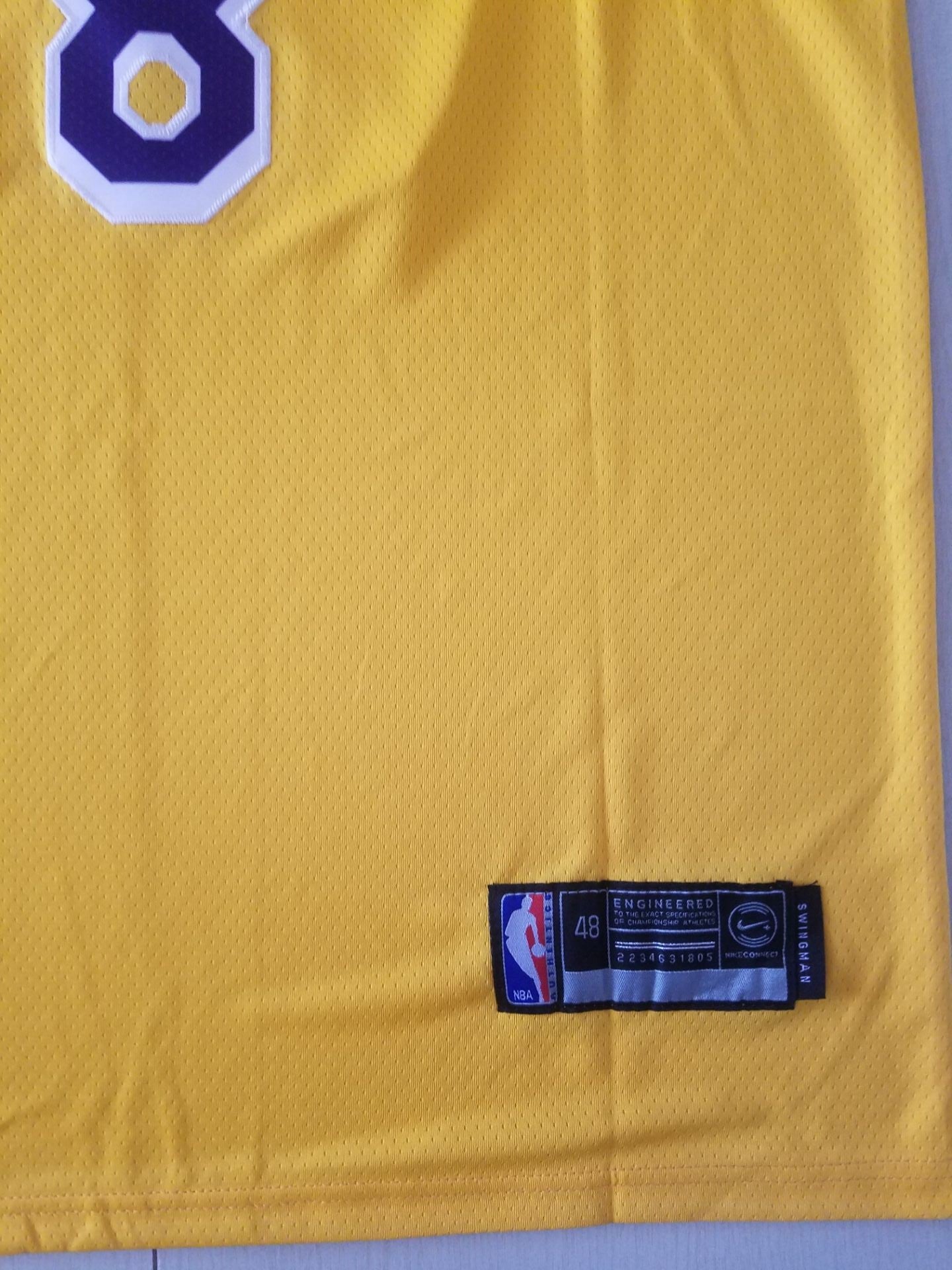 Men's Los Angeles Lakers Kobe Bryant #8-24 Yellow Swingman Player Jersey