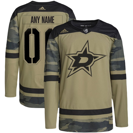 Men's Dallas Stars Camo Military Appreciation Team Authentic Custom Practice Jersey