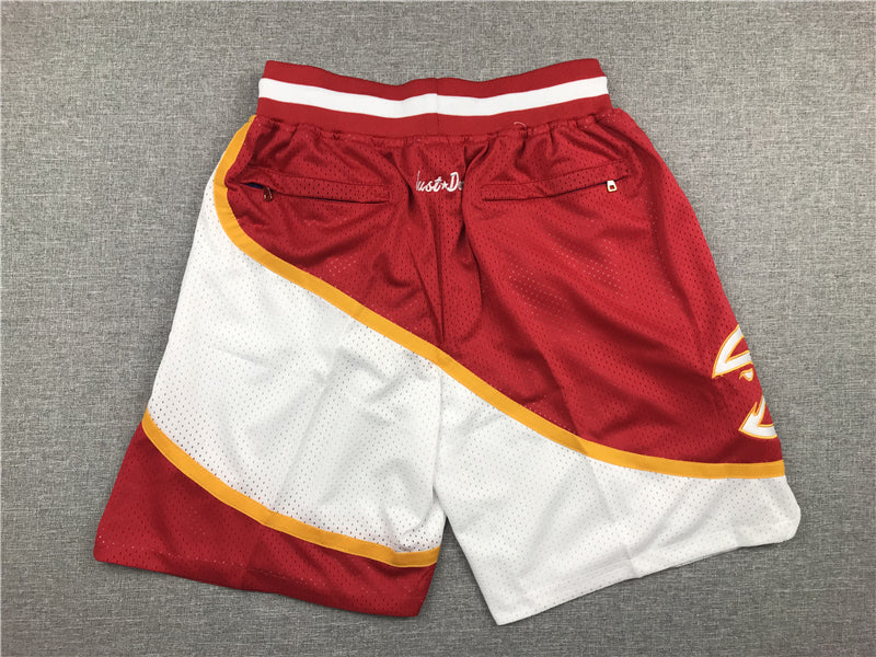 Men's Atlanta Hawks Red/White Basketball Retro Shorts