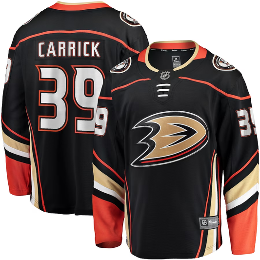 Men's Anaheim Ducks Sam Carrick #39 Black Home Breakaway Player Jersey