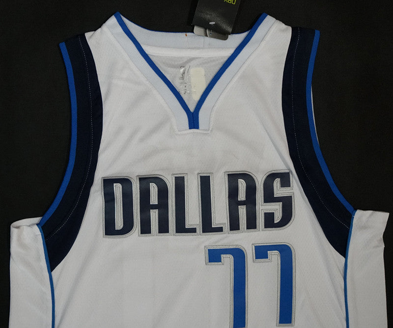 Men's Dallas Mavericks Luka Doncic #77 NBA White Replica Jersey