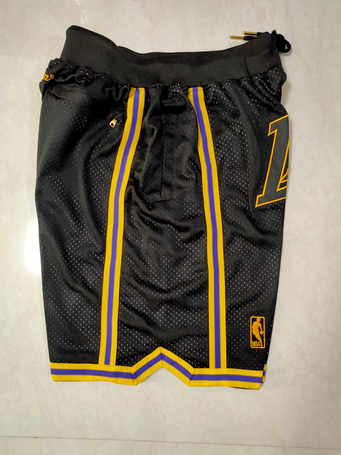 Men's Los Angeles Lakers Black Pro Shorts Stitched Size S-XXL