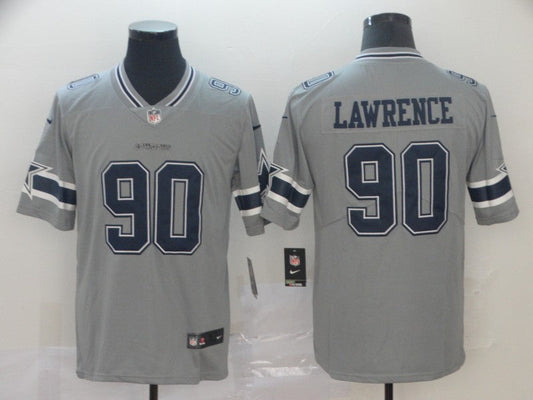 Men's Dallas Cowboys DeMarcus Lawrence #90 Gray Inverted Legend Jersey