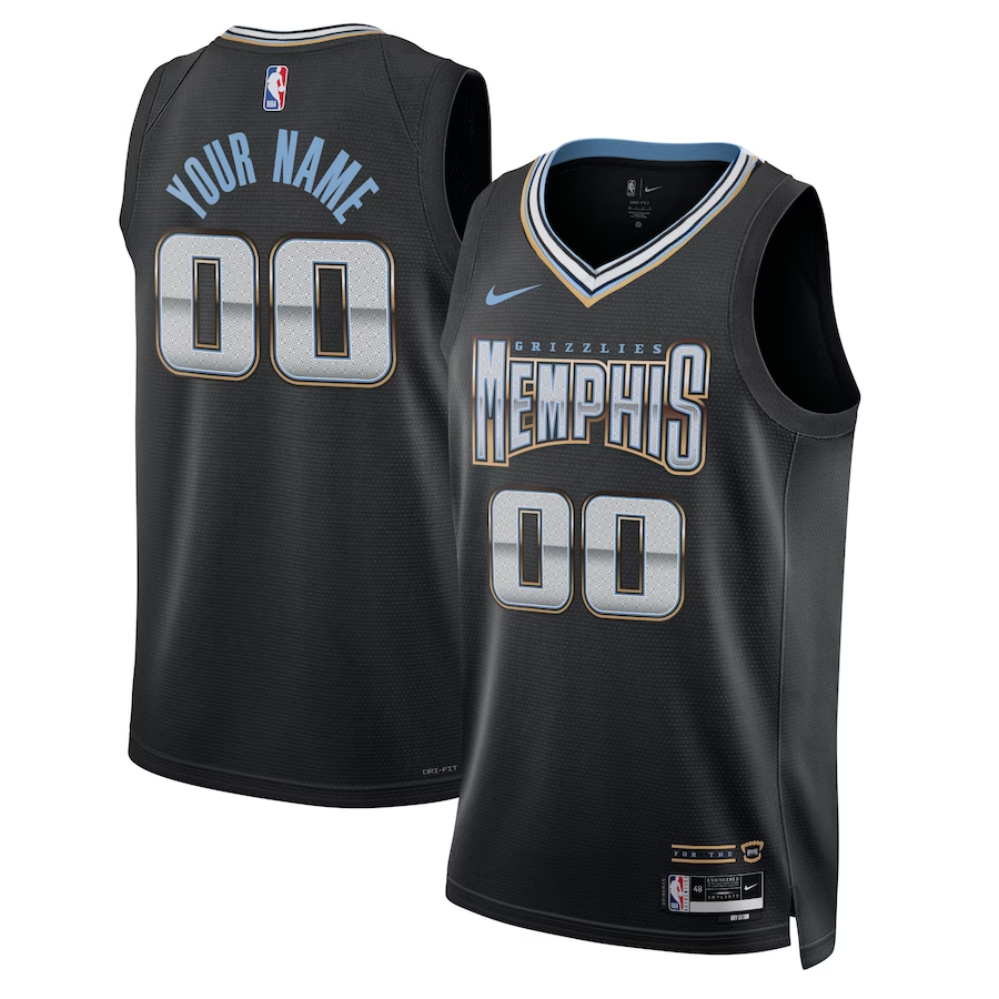 Men's Memphis Grizzlies Black 2022/23 Swingman Custom Jersey - City Edition