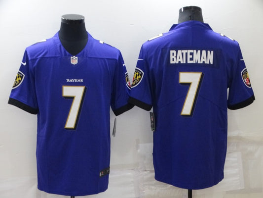 Men's Baltimore Ravens Rashod Bateman #7 Purple Game Jersey