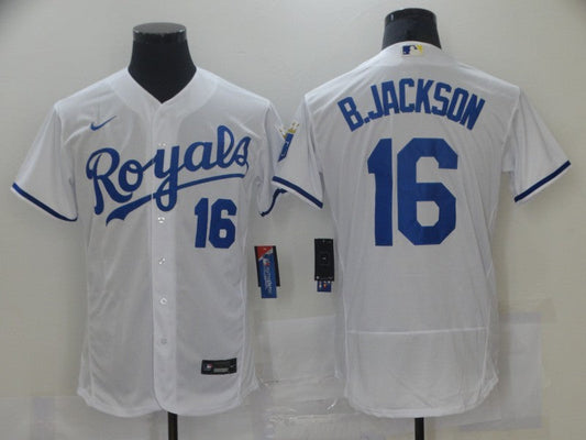 Men's Kansas City Royals Bo Jackson #16 White Replica Player Jersey