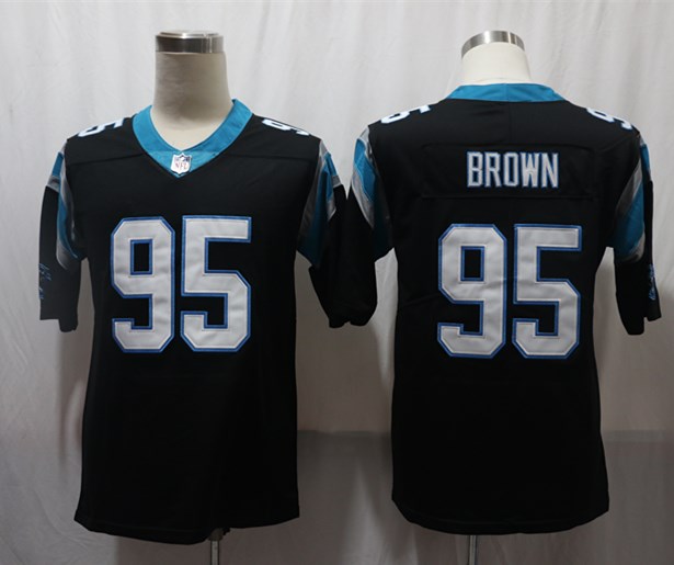 Men's Carolina Panthers Derrick Brown #95 Black Player Game Jersey