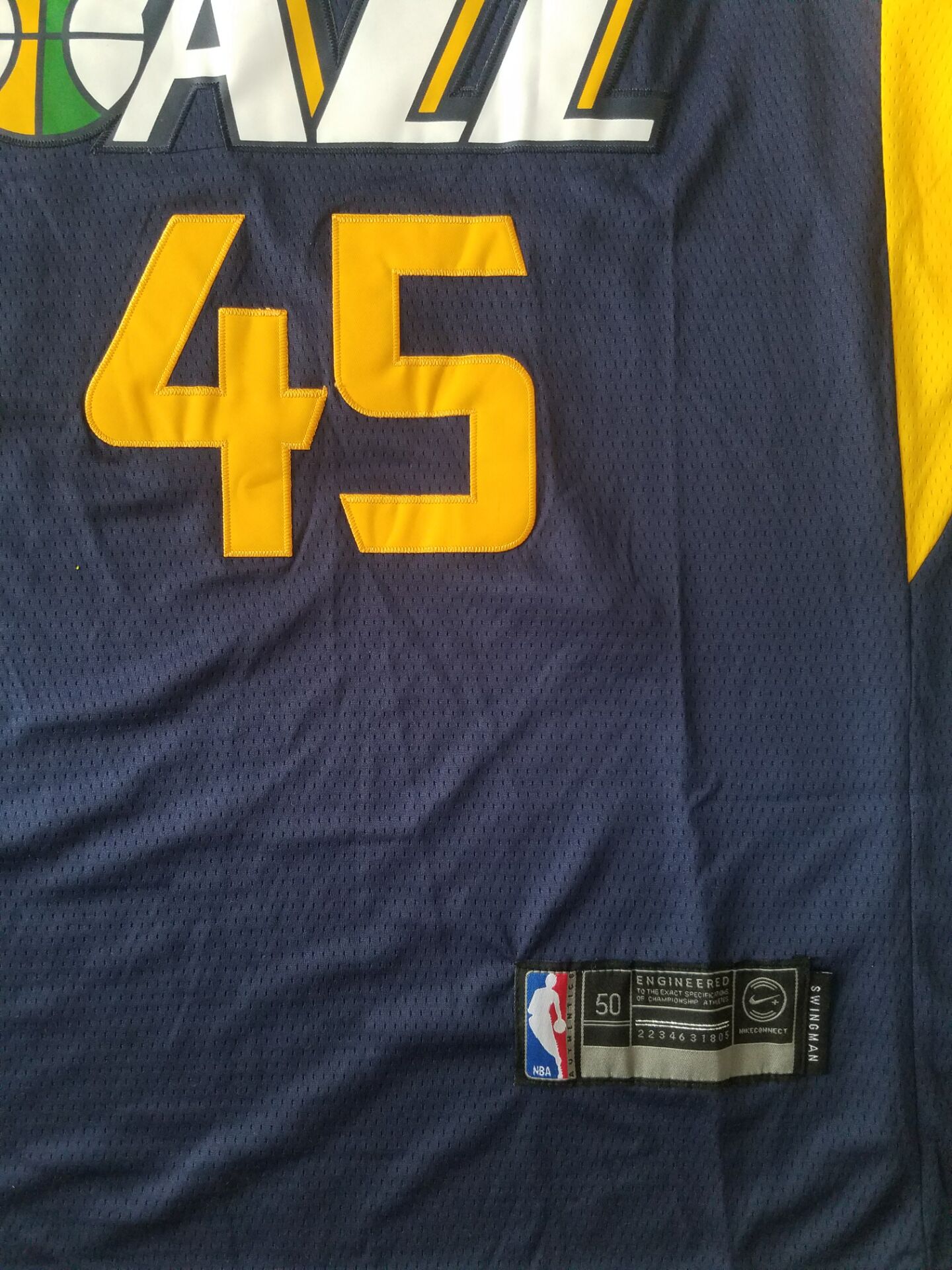 Men's Utah Jazz Donovan Mitchell #45 Navy Replica Swingman Jersey