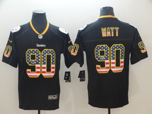 Men's Pittsburgh Steelers T.J. Watt #90 Black Authentic Game Jersey