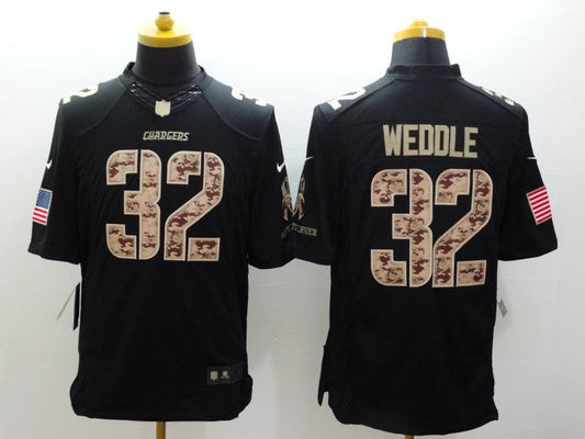 Men's Los Angeles Chargers Eric Weddle #32 Black Game Jersey