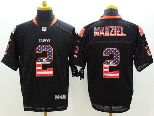 Men's Cleveland Browns Johnny Manziel #2 Black Game Jersey