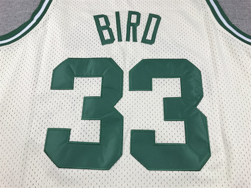 Men's Boston Celtics Larry Bird #33 Cream Hardwood Classics Swingman Jersey