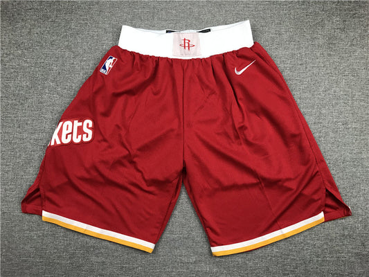 Men's Houston Rockets Red Throwback Basketball Shorts