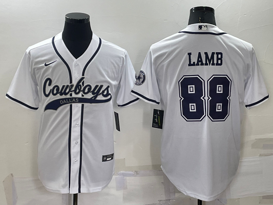 Men's Dallas Cowboys CeeDee Lamb #88 White Game Jersey Joint Edition