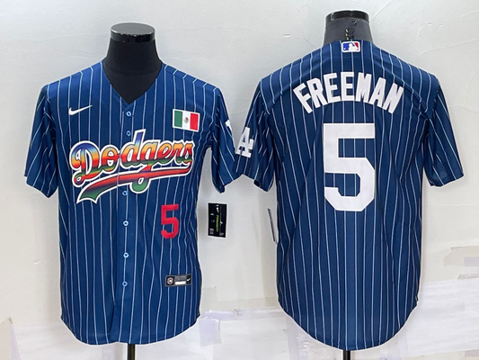 Men's Los Angeles Dodgers Freddie Freeman #5 Blue Game Jersey